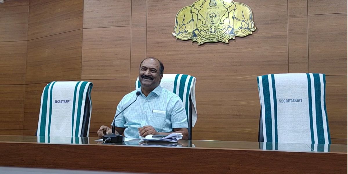 Kerala Finance Minister KN Balagopal during the press conference. (Screengrab) Kerala Finance Minister KN Balagopal during the press conference. (Screengrab)