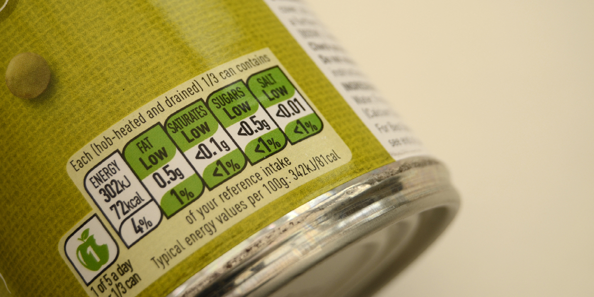 Warning label on food products Warning label on food products