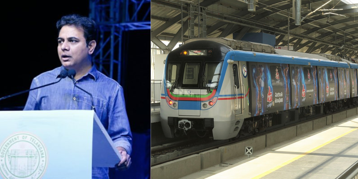 KTR KTR accused the BJP of treating Telangana as an "enemy state" by refusing to make an allocation for Hyderabad city's metro project. (Twitter)