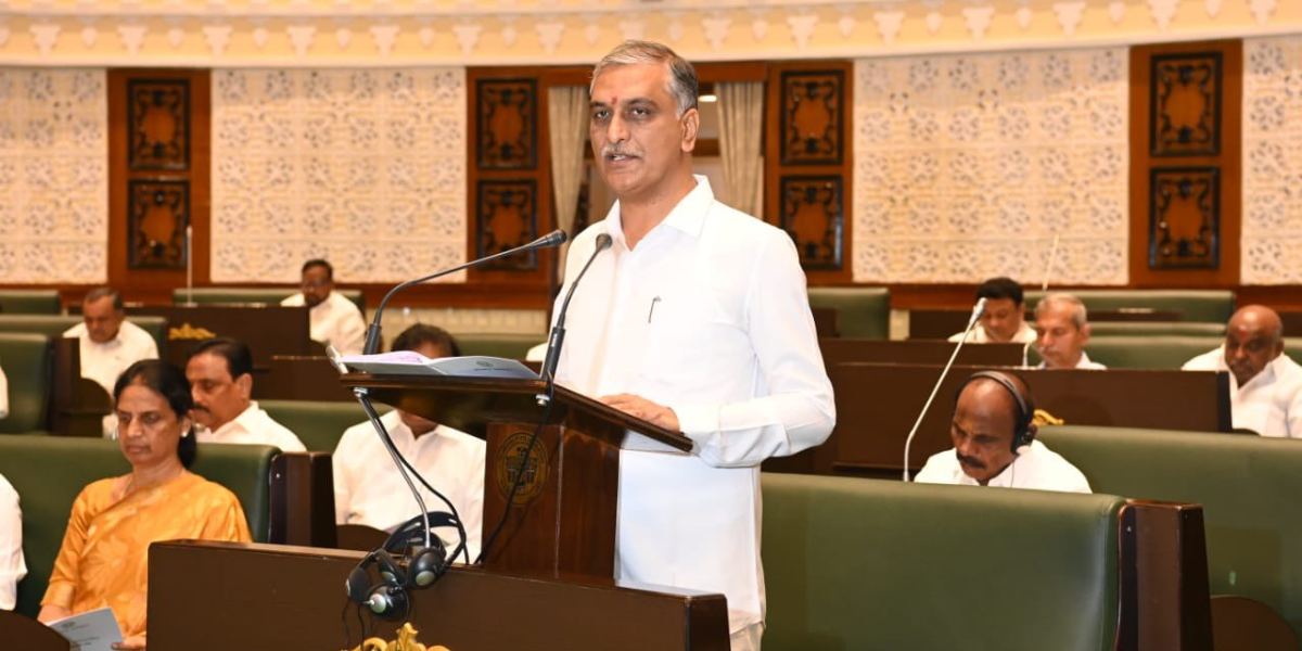 Telangana FM Harish Rao 'Can Bandi Sanjay or any other BJP leader prove that there were states who were paying more than ₹10,000 per acre to rain-affected farmers?' asked Harish. (Harish Rao/Twitter)