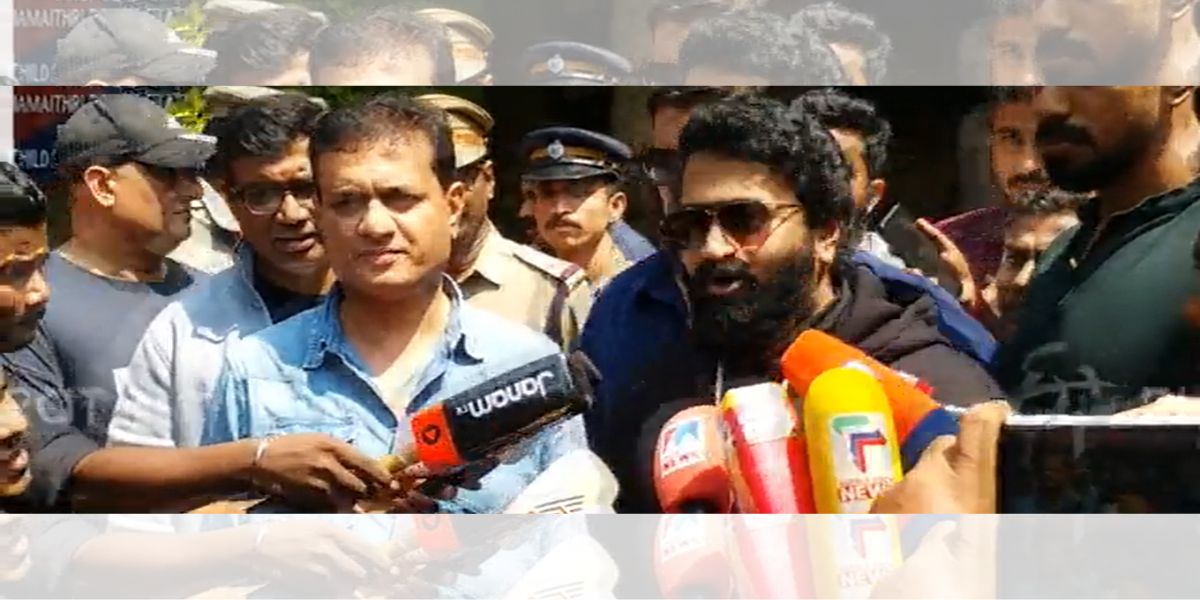 Vijay Kirgandur, and Rishab Shetty speaking to media in Kozhikode. (Screengrab) Varaha Roopam copyright case