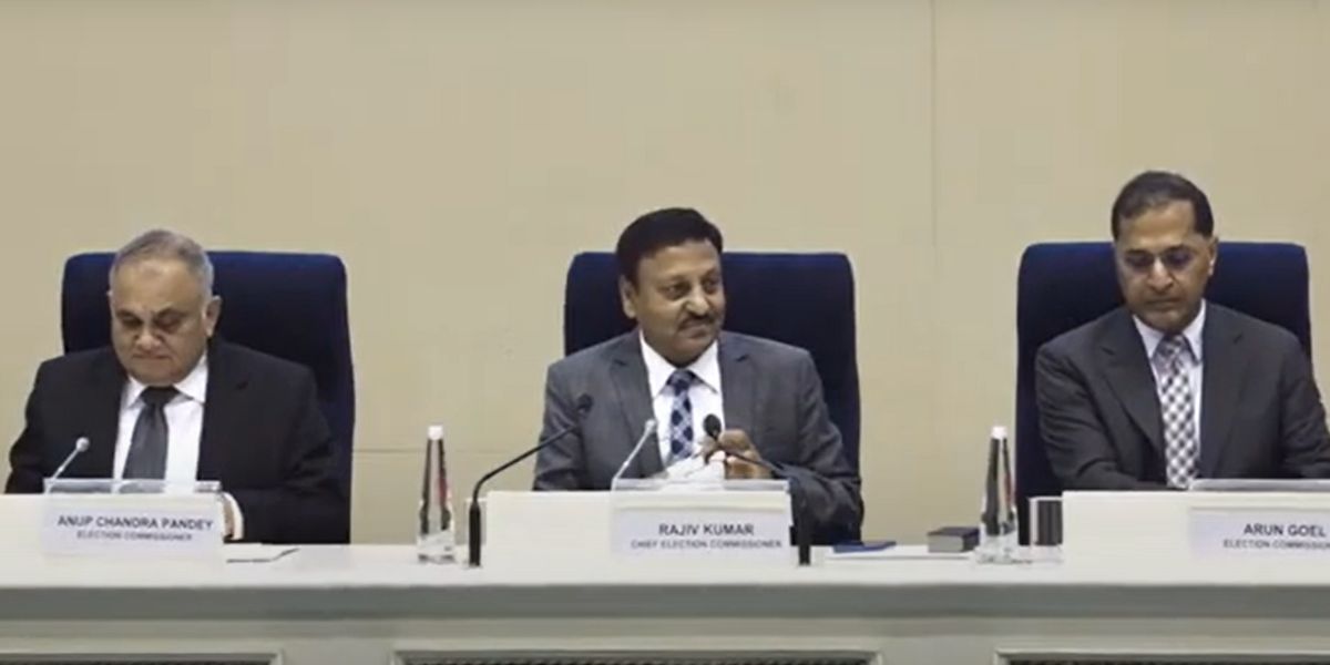 A screengrab of the press conference of the Election Commission of India announcing Karnataka Assembly polls. Karnataka election poll dates announced