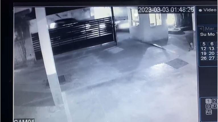 CCTV footage where Kirthan’s car is being tried to be waylaid by the scooter CCTV footage where Kirthan's car is being tried to be waylaid by the scooter