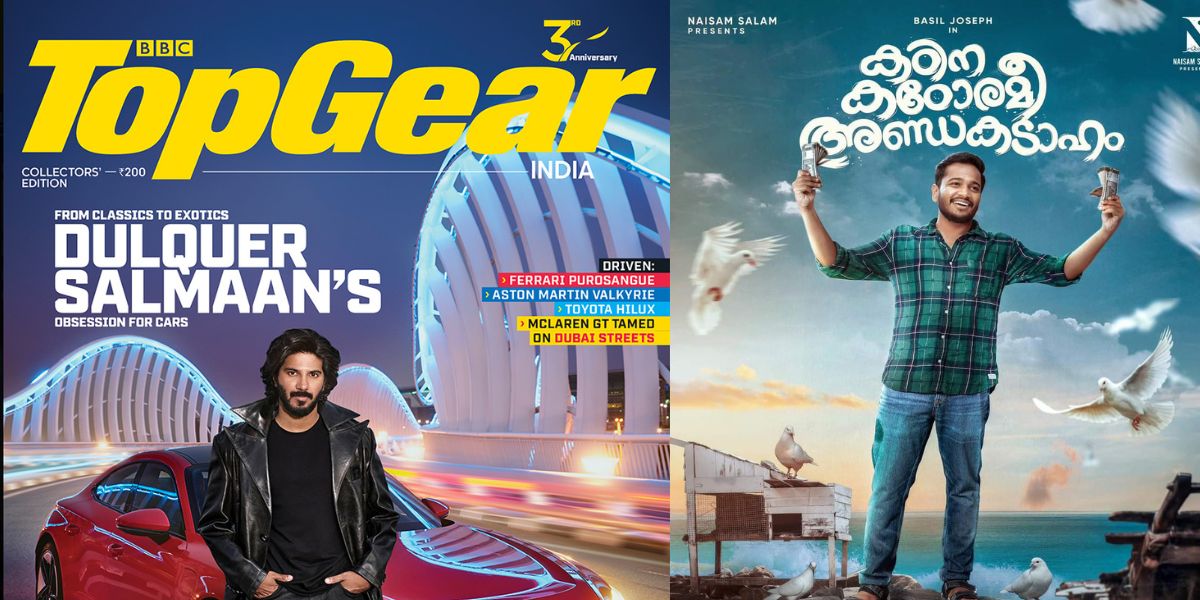 Dulquer Salmaan on Top Gear magazine’s front page, Kadina Kadoramee Andakadaham poster. (Facebook) Dulquer Top Gear Magazine