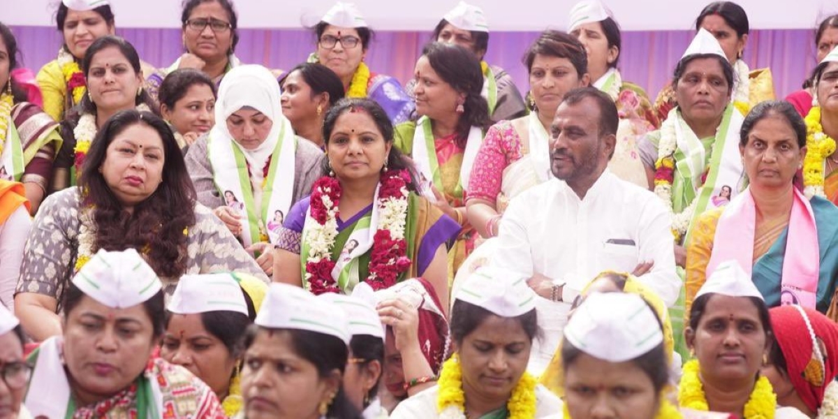 Kavitha at Jantar Mantar BRS MLC K Kavitha and other politicians at a hunger strike at Jantar Mantar in New Delhi on Friday, 10 March, 2023. (RaoKavitha/Twitter)