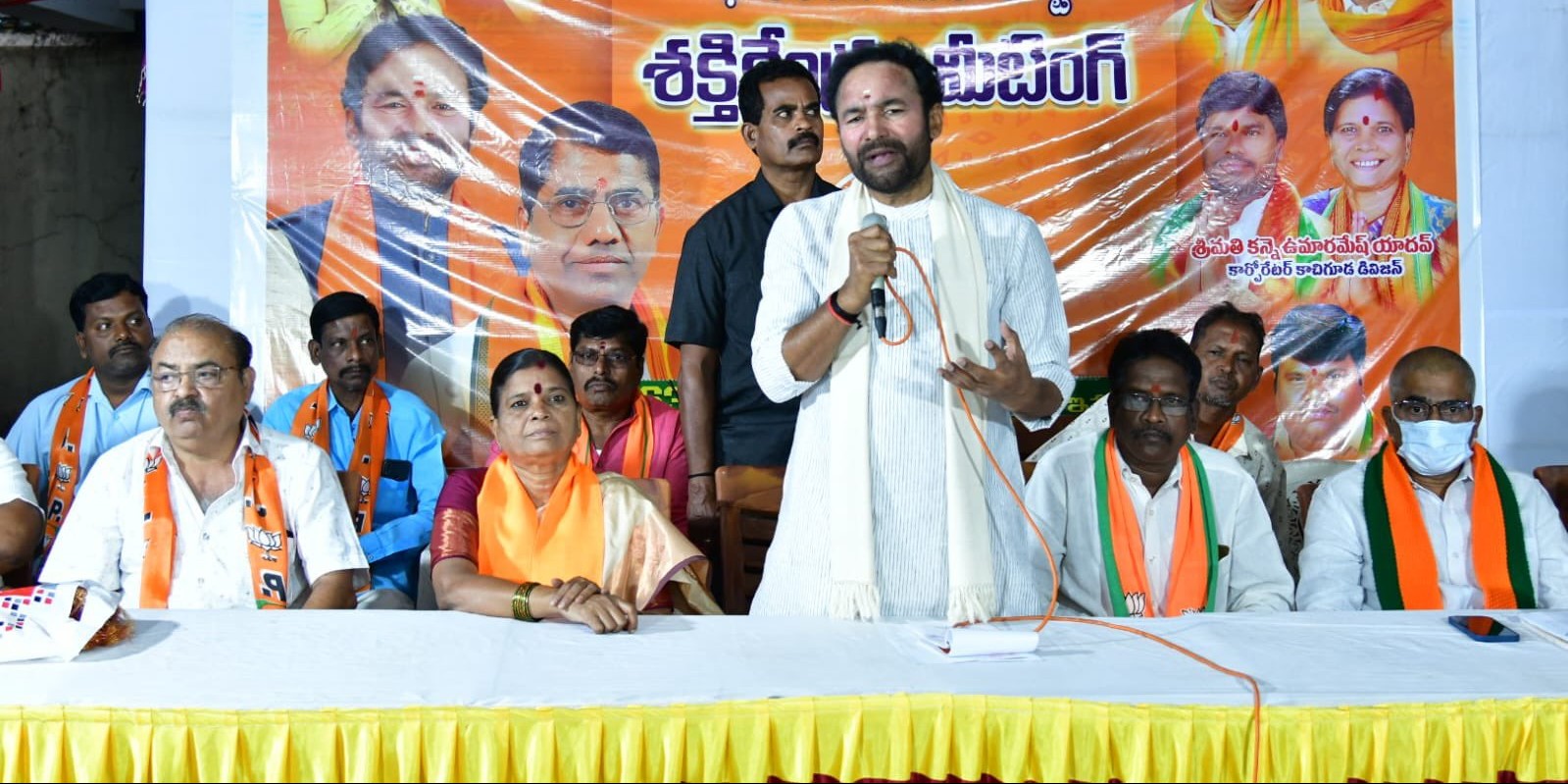 Kishan Reddy speaking at en event in Secunderabad. (Twitter) Kishan Reddy Kavitha