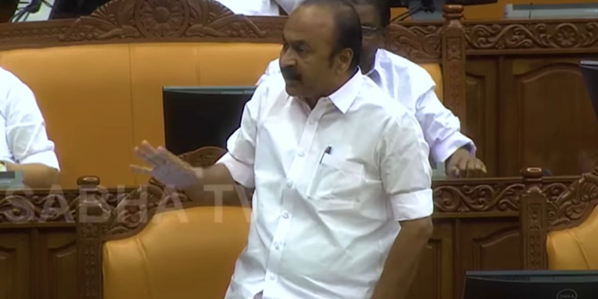 LoP VD Satheesan speaking in the Assembly. (Screengrab) Kerala Assembly UDF