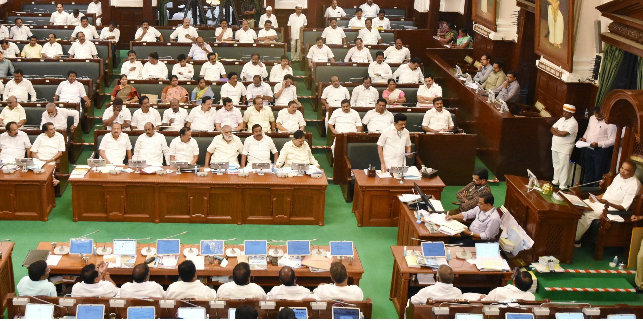MK Stalin addressing the TN Assembly. (Twitter) Tamil Nadu custodial torture