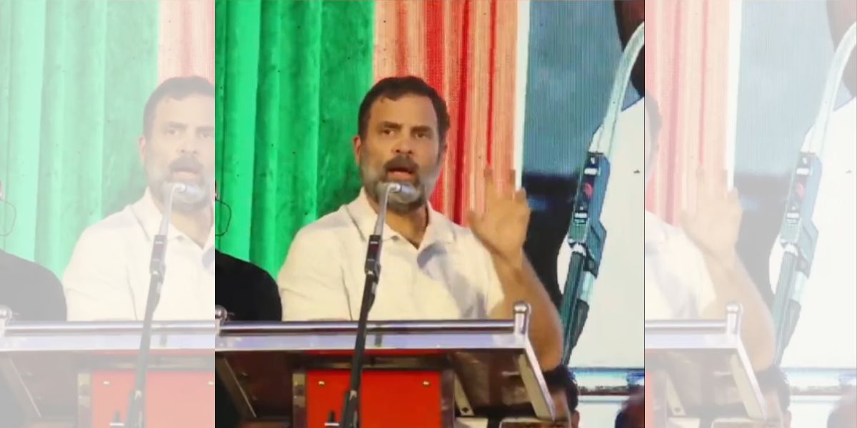 Rahul Gandhi speaking at an event. (Screengrab)