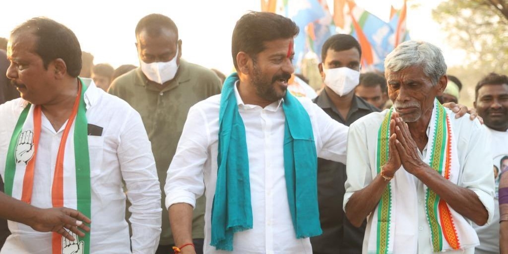 Telangana Congress chief A Revanth Reddy during his padayatra. (Congress4Telangana/Twitter) Revanth Reddy Cabinet in Telangana
