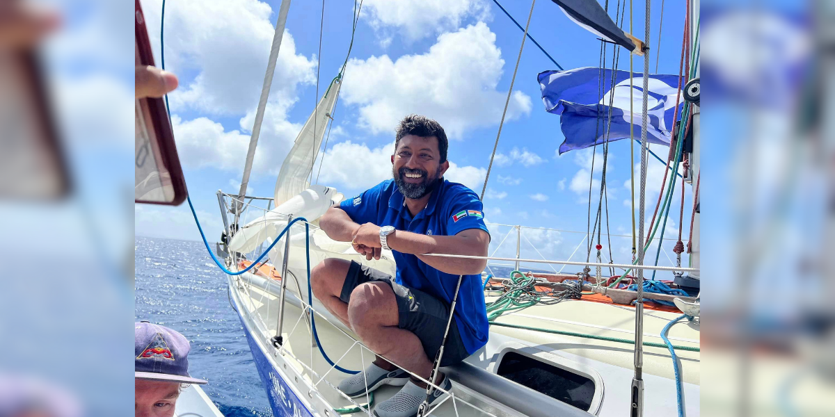 Abhilash Tomy Abhilash Tomy onboard Bayanat. (Golden Globe Race)
