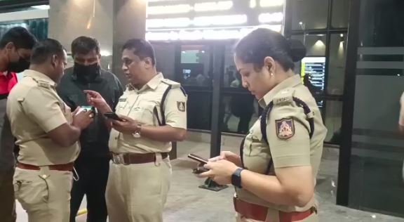 railway photo-1 SP Soumyalatha and her subordinates at Baiyapanahalli railway station on Tuesday.