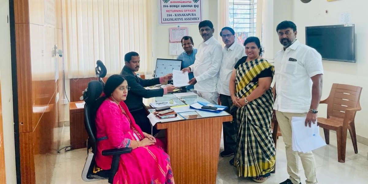 DK Suresh filing nomination. (Twitter)