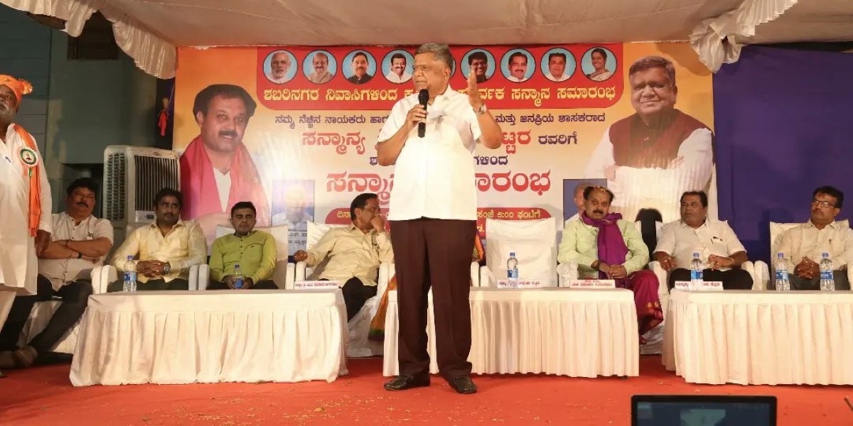 Jagadish Shettar speaking at an event. (Twitter) Jagadish Shettar speaking at an event. (Twitter)