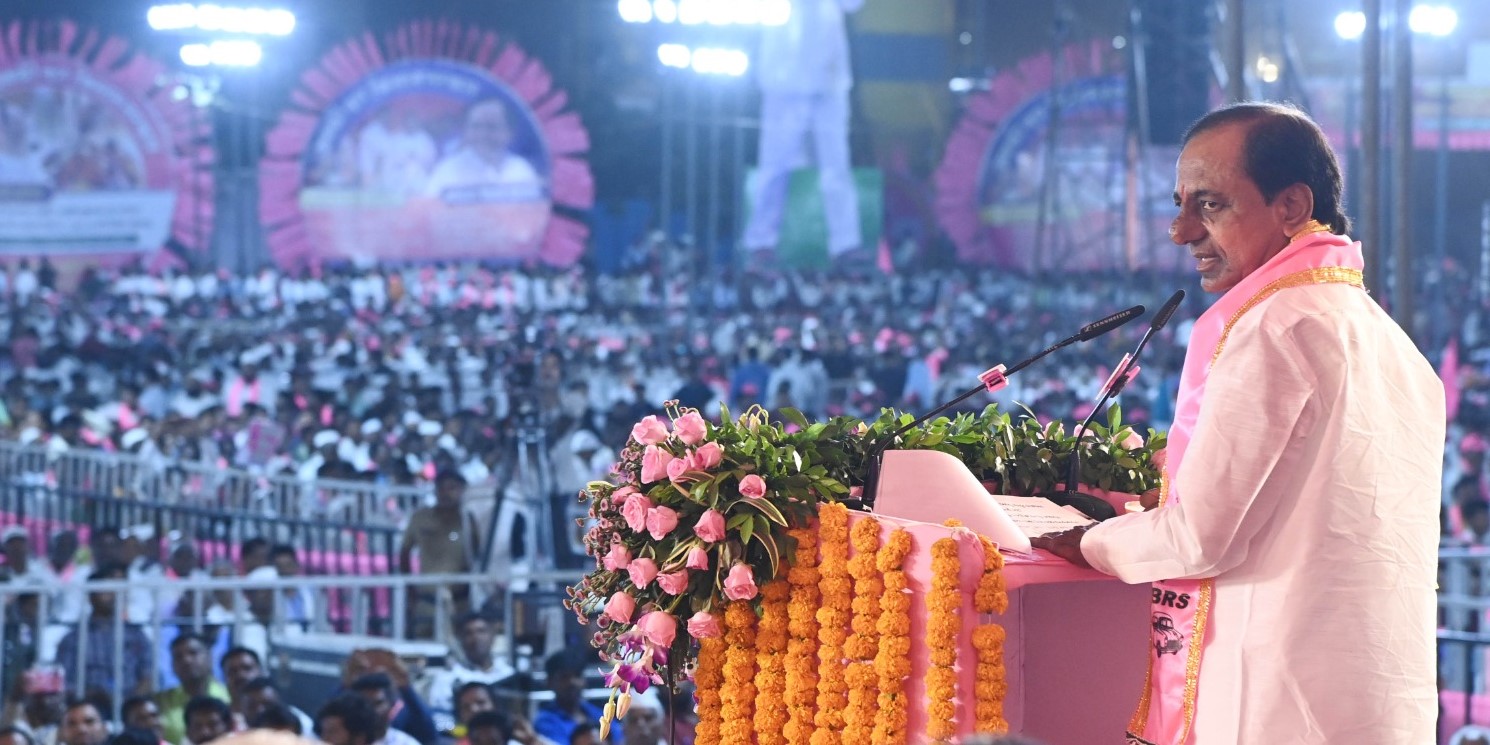 KCR speaking in Aurangabad. (Supplied) KCR speaking in Aurangabad. (Supplied)