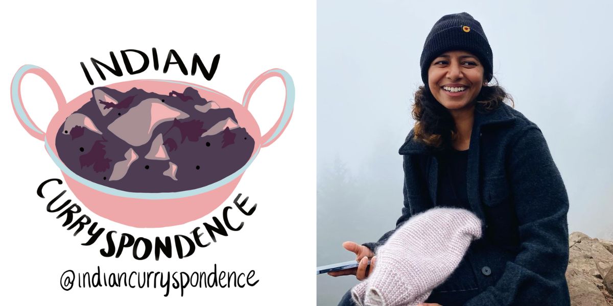 Logo of Indian Curryspondence, and the its founder Svetha Ambati. Logo of Indian Curryspondence, and the its founder Svetha Ambati.