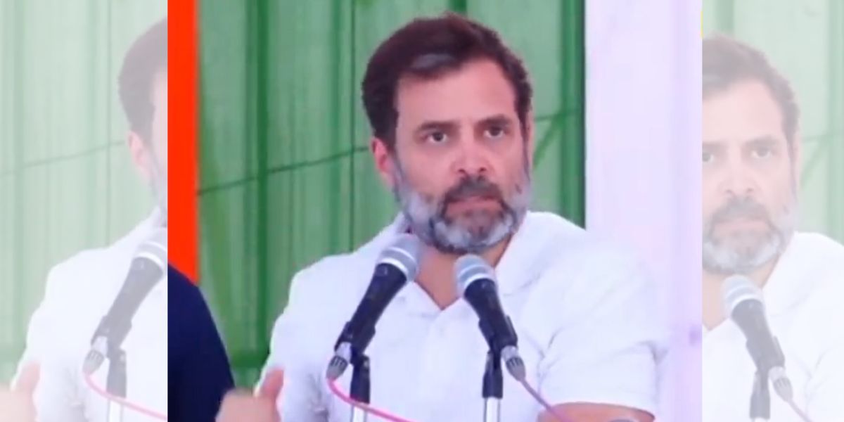 Rahul Gandhi speaking in Bidar. (Screengrab) Rahul Gandhi speaking in Bidar. (Screengrab)