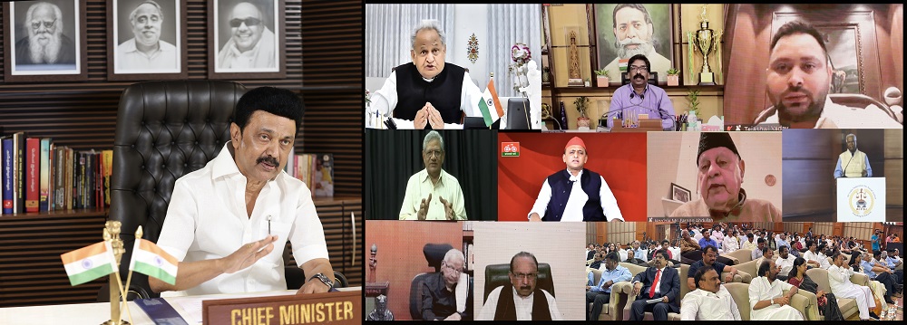 Stalin Federation Tamil Nadu Chief Minister speaking at the first national conference of the All India Federation for Social Justice