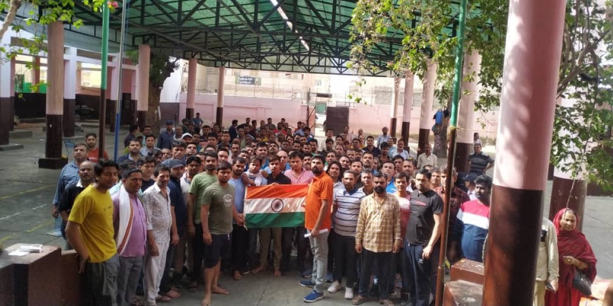 The stranded people in Sudan who are all set to travel back to India. (Twitter) Operation Kaveri