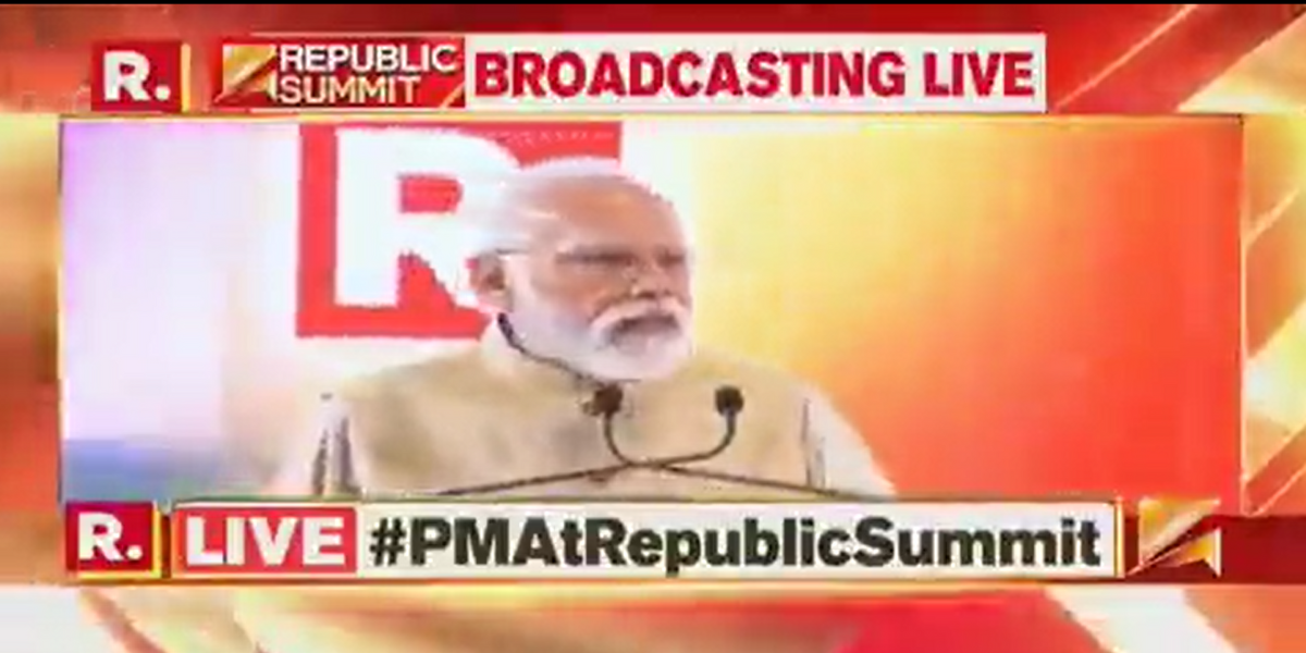 Modi Screengrab of Modi's speech that was televised. (Twitter)