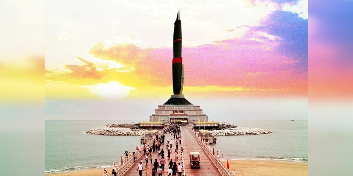 The memorial would stand 30 metres tall, spanning 290 metres over land and 360 metres over the sea. (Supplied)