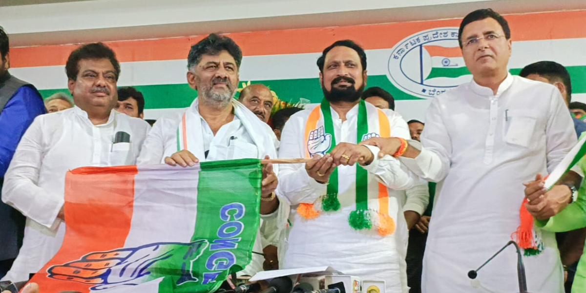 Congress Laxman Savadi announced his decision to resign from the primary membership of the BJP after being denied a ticket to contest in the 10 May Assembly elections. (Twitter)