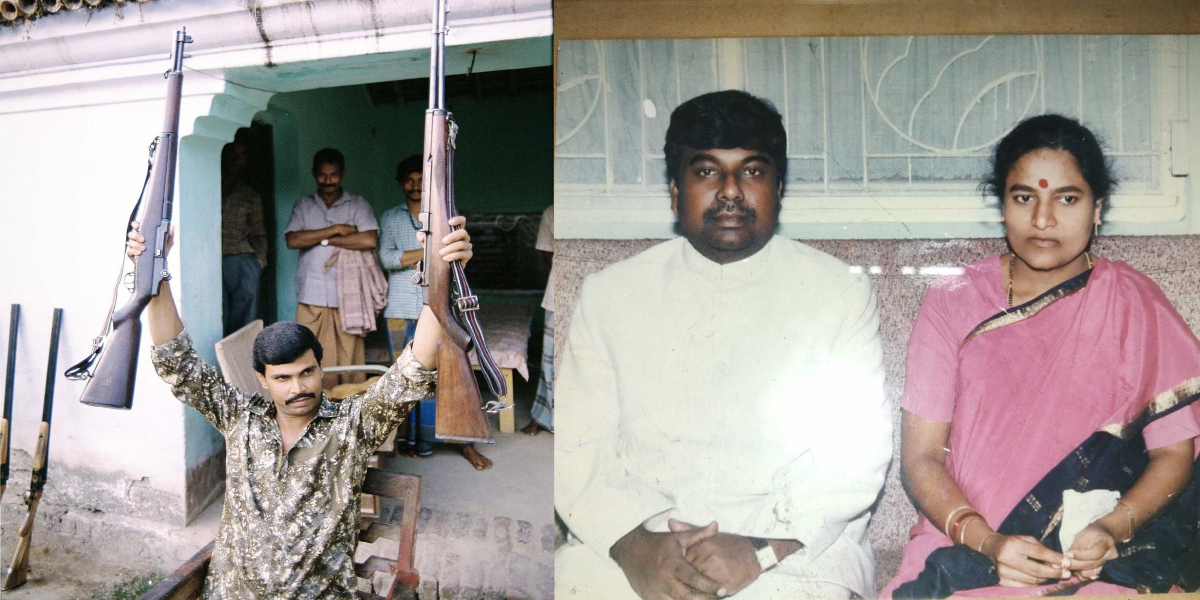 Gangster-turned-politician Anand Mohan (left) and G Krishnaiah and Umadevi (right). (Supplied)