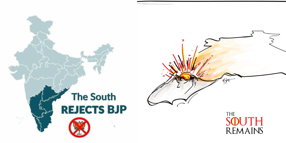 ‘Landmass of Dravidian family stands clear of BJP’ as #SouthKicksOutBJP trends on Twitter 'Landmass of Dravidian family stands clear of BJP' as #SouthKicksOutBJP trends on Twitter