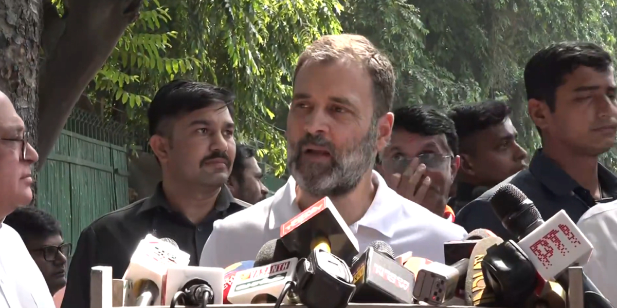 Rahul Gandhi reacts after Karnataka result Karnataka Assembly polls: The counting of votes polled in the 10 May Assembly elections in the state was taken up on Saturday. (Screengrab)