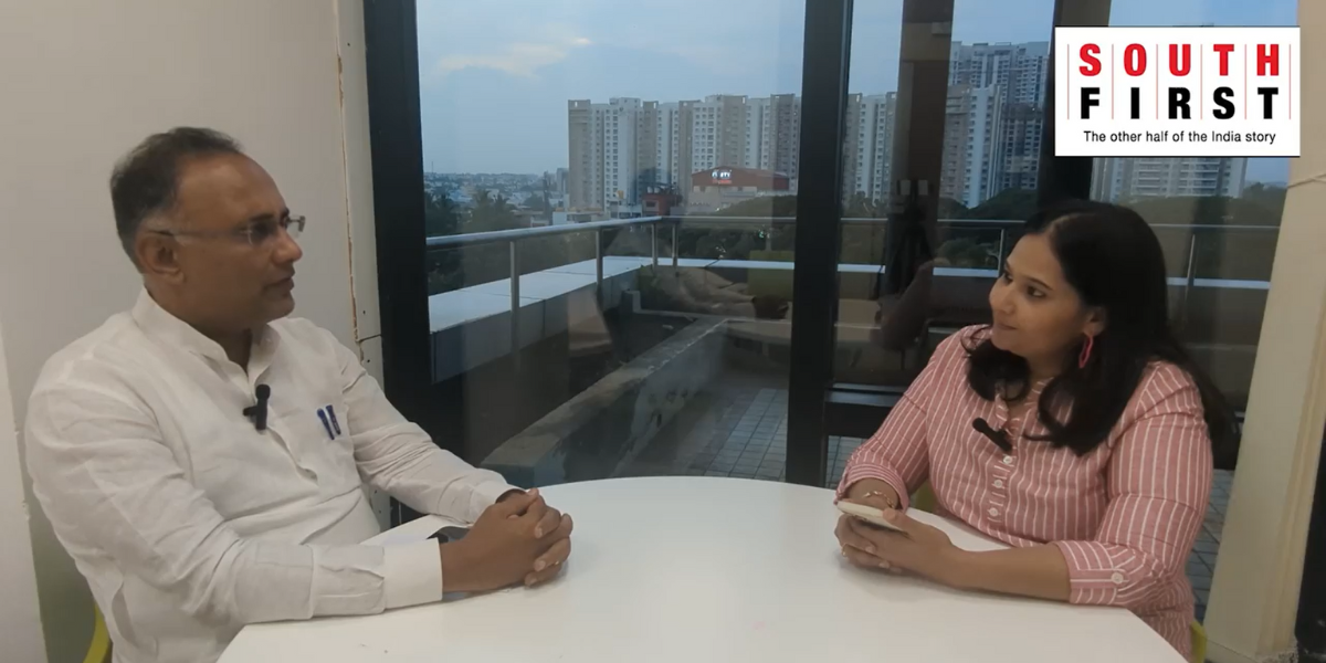 Dinesh Gundu Rao interview Karnataka Health Minister Dinesh Gundu Rao in an exclusive interview with South First's Chetana Belagere. (Screengrab/South First)