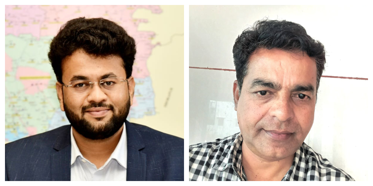 Employees Rahul Shinde and Dr Gundbowdi Kesarsingh.