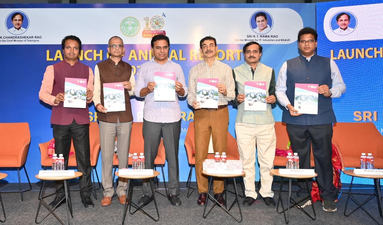 IT Minister KTR releasing ITEC  annual report Telangana IT Minister KTR releasing ITEC annual report