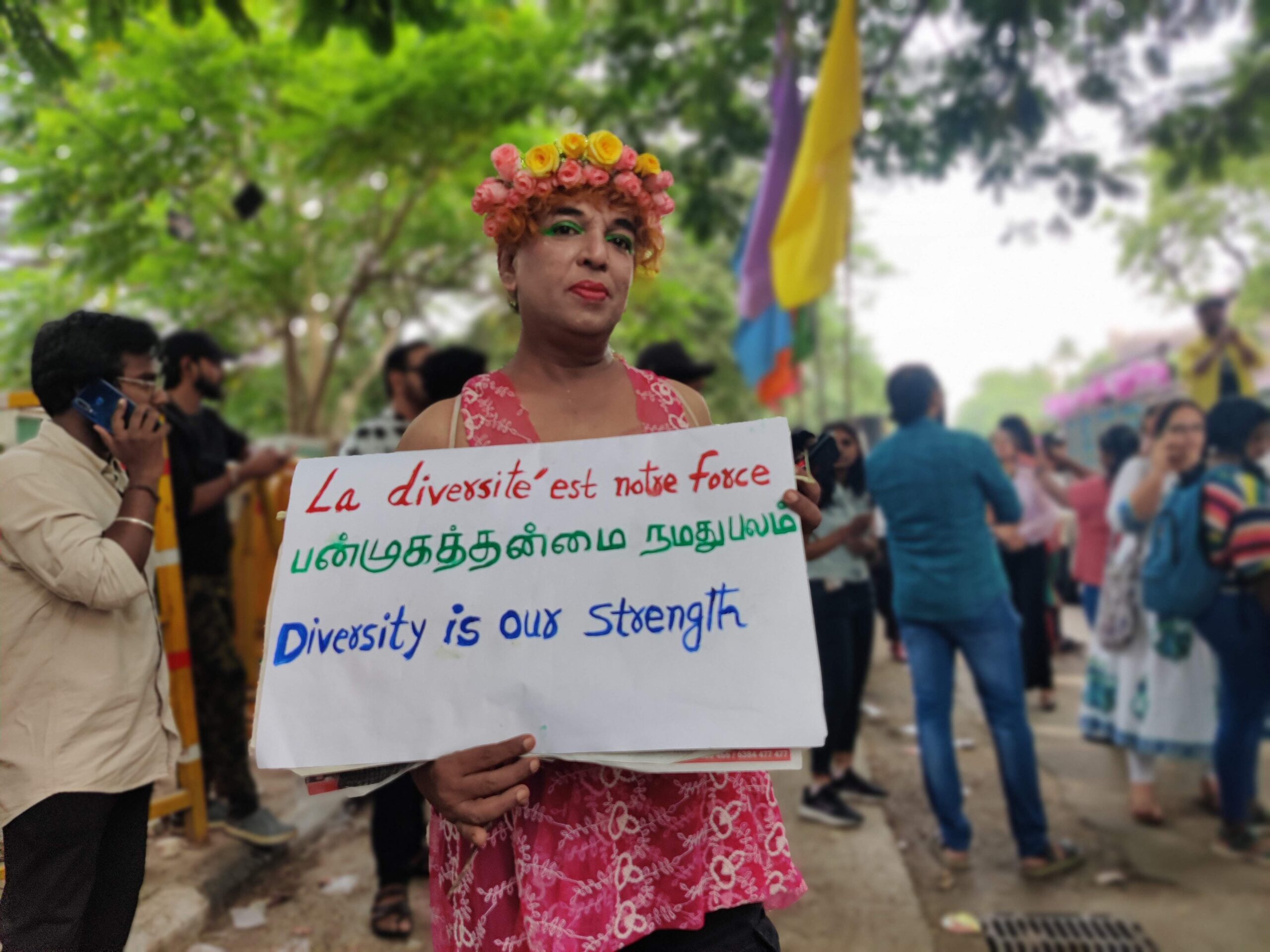 IMG_20230625_152906_Bokeh Chennai Pride March: Banners held high to showcase the resolve of the LGBTQIA+ community at the 15th Chennai Rainbow Pride and Self Respect March. (Roshne Balasubramanian/SouthFirst)