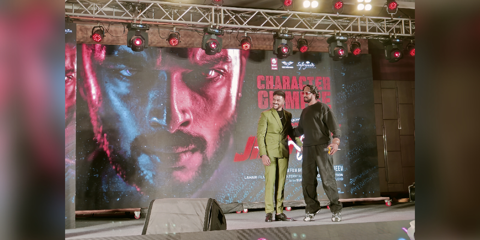 Kichcha Sudeep with Sanchith Sanjeev at the teaser event of the Jimmy Kichcha Sudeep with Sanchith Sanjeev at the teaser event of the Jimmy