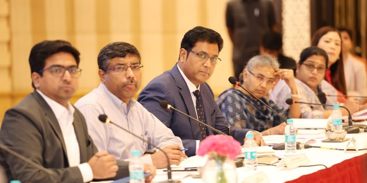 TRB Rajaa at the meet with executives of global EV companies