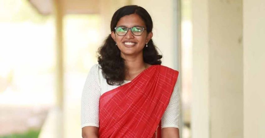 Vidya Maharajas Former SFI leader K Vidya, who is accused of forgery of experience certificate. (Supplied)