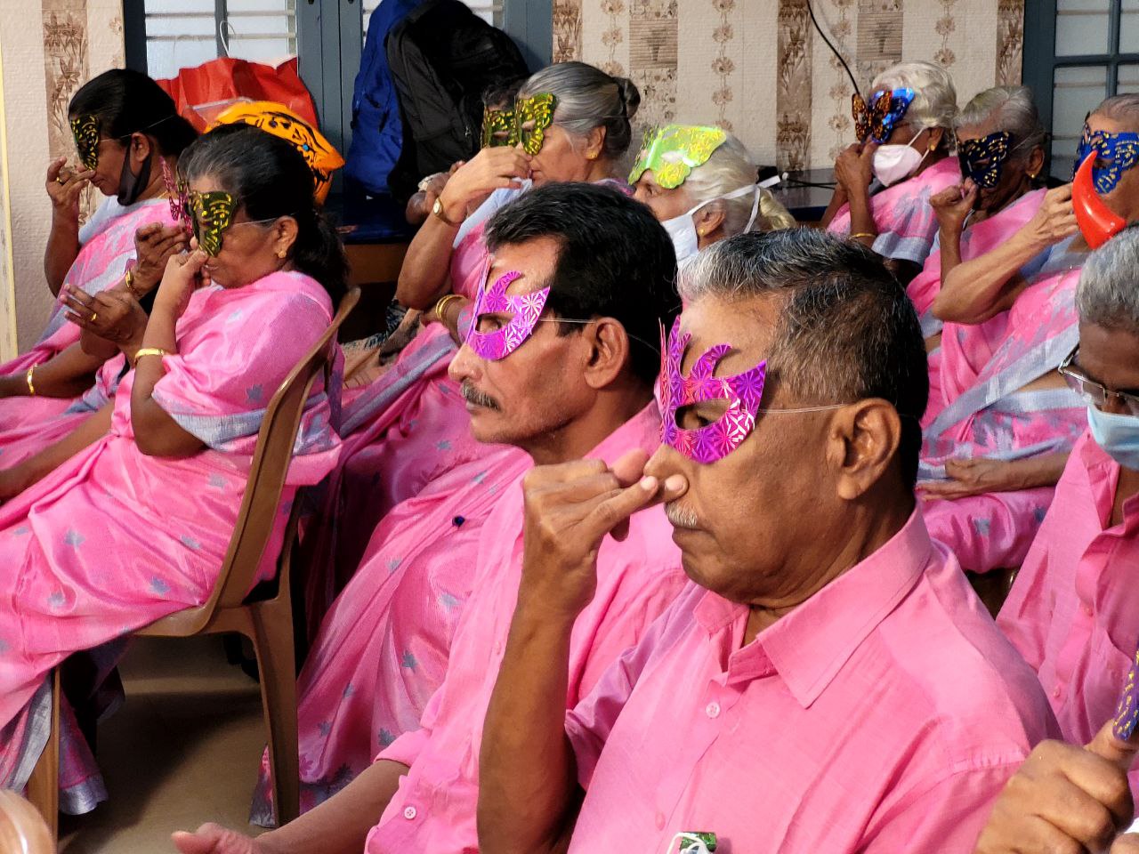 A session on breathing exercise at the School of Seniors. (Supplied)