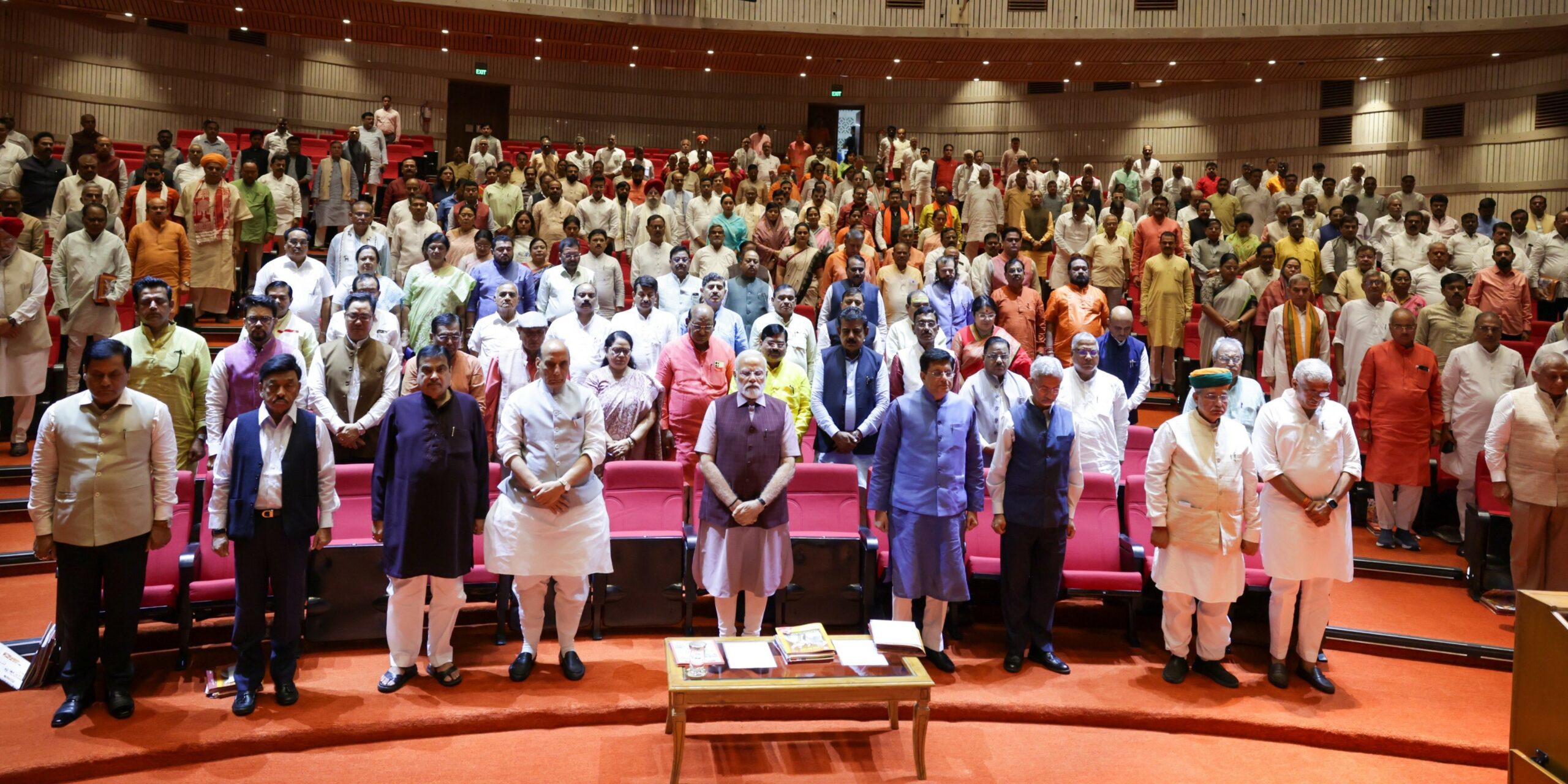 An image from the BJP Parliamentary meeting. (Twitter) Modi criticism INDIA