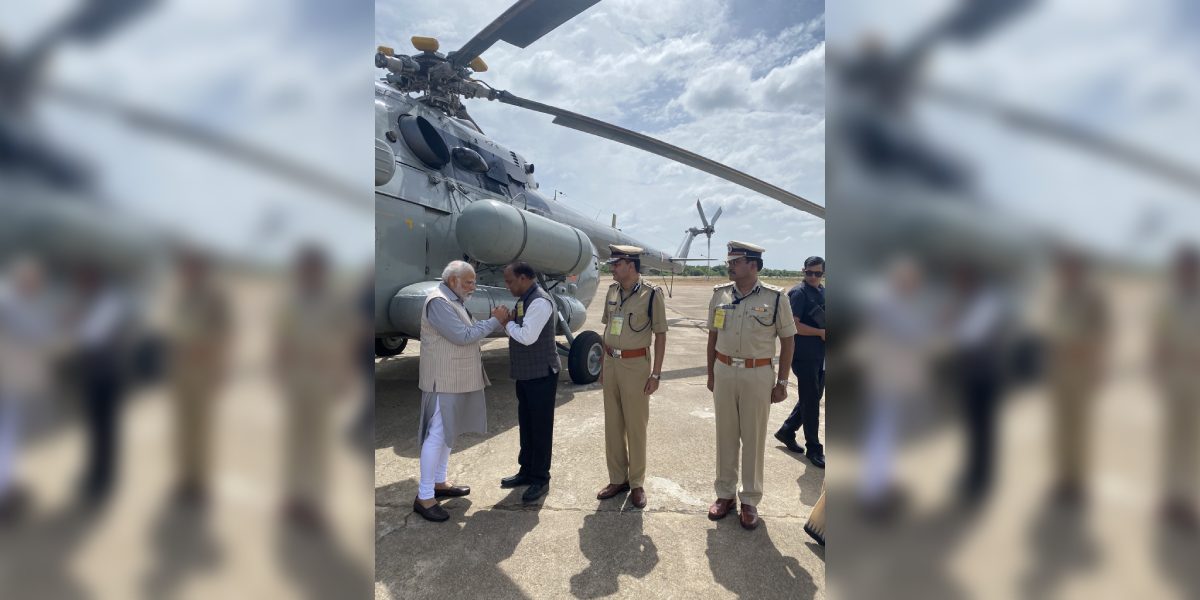 New Project (57) Prime Minister Modi at Warangal on Saturday, 8 July. (PMO/Twitter)