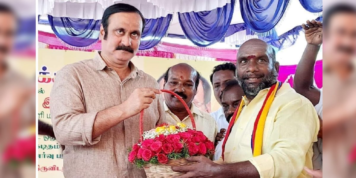 New Project (59) Nagaraj (right) with PMK chief Anbumani Ramadoss. (File pic/Supplied)