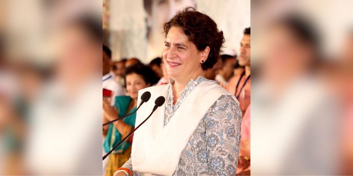 Priyanka Gandhi speaking in Madhya Pradesh.