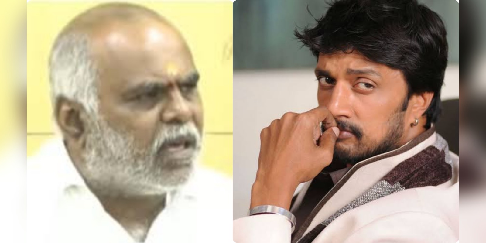 Producer MN Kumar protests infant of Kichcha Sudeepa house Producer MN Kumar protests infant of Kichcha Sudeepa house