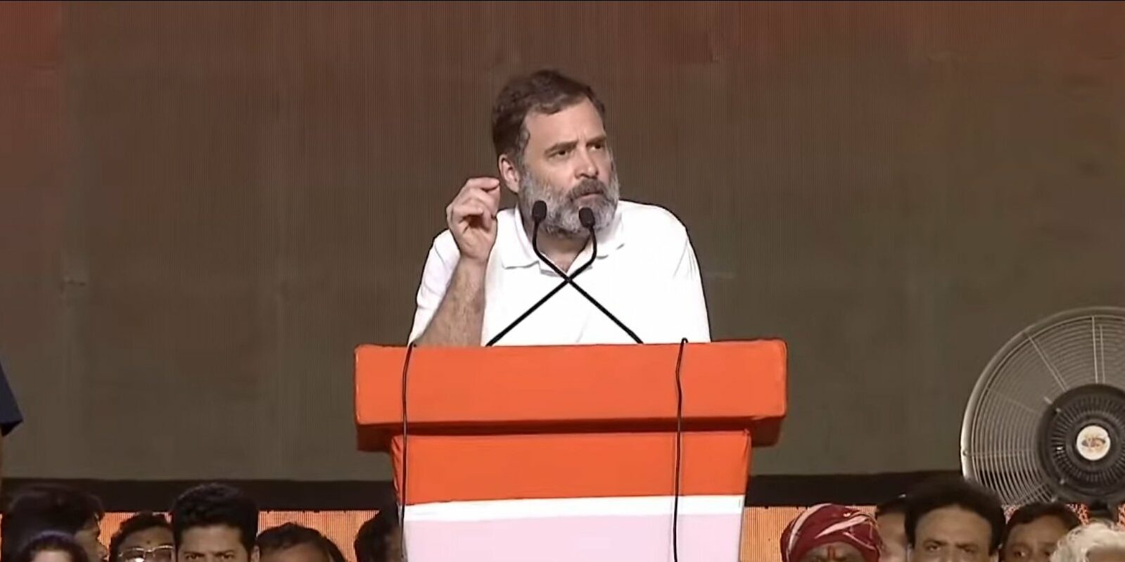 Rahul Gandhi speaking in Khammam. (Twitter) Rahul Gandhi Khammam meeting