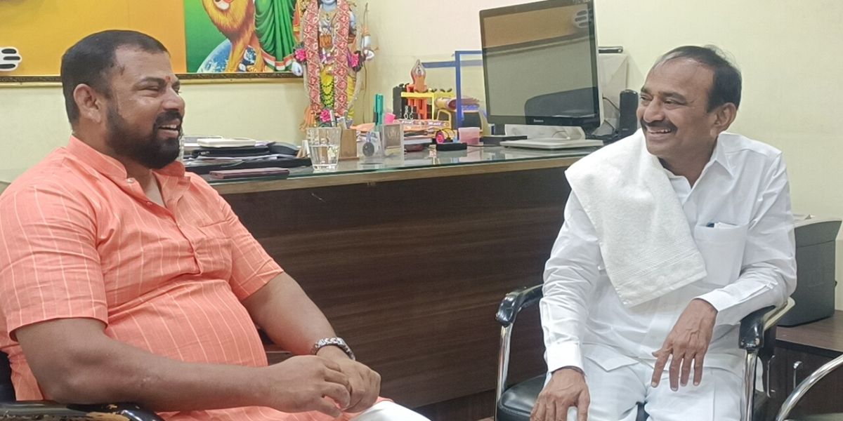 Raja Singh with Eatala Rajender. (Supplied) Raja Singh with Eatala Rajender.