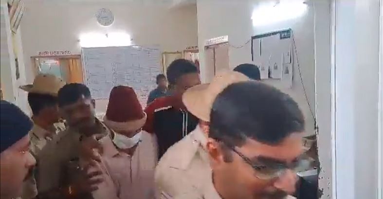 Video grab of Principal Francis Fernandez Being Arrested In Shivamogga Video grab of Principal Francis Fernandez Being Arrested In Shivamogga