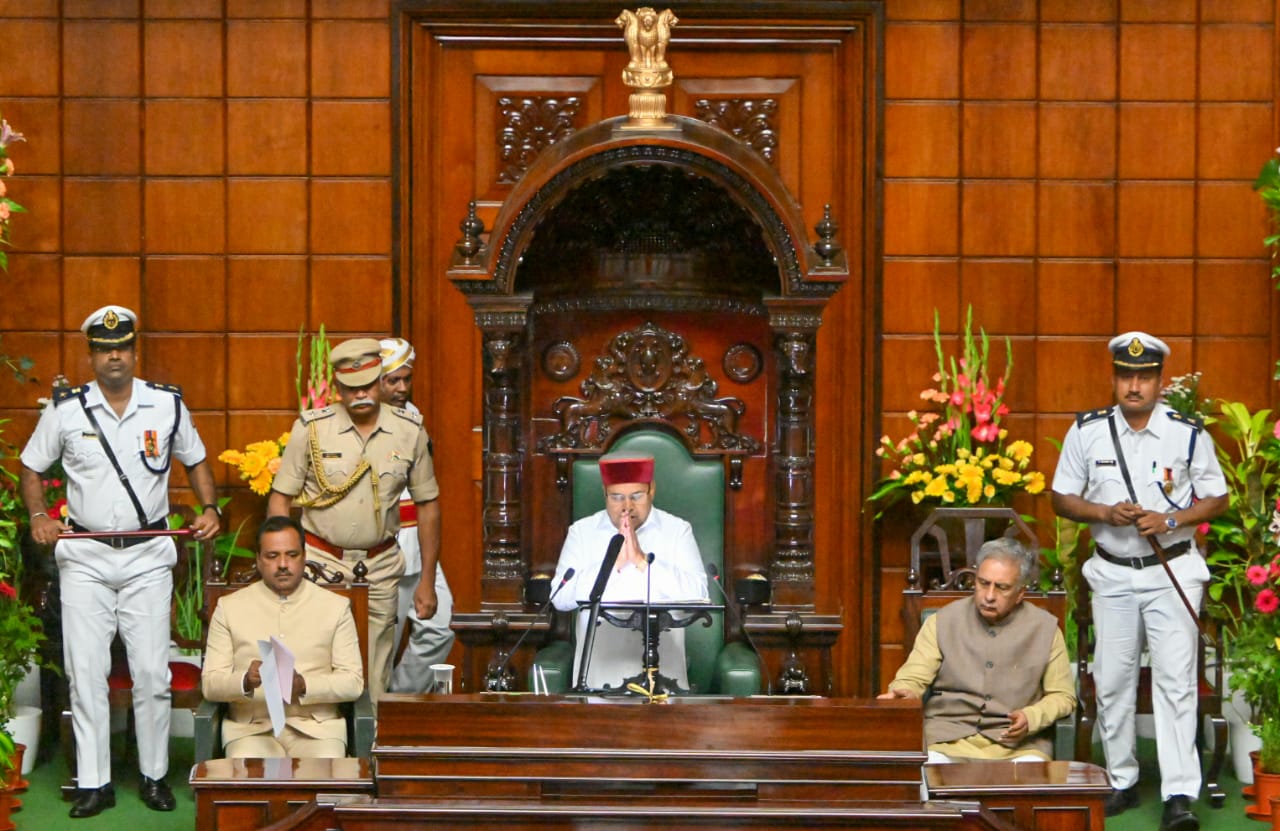 Governor Gehlot Governor Gehlot addressing the joint Houses of Legislative Assembly on Monday