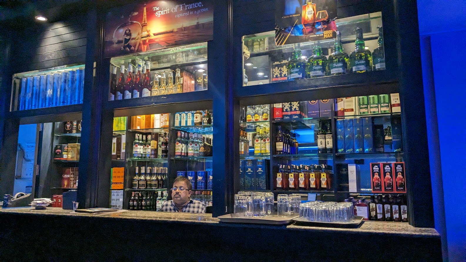 maheliquor Inside a liquor shop near the St Theresa's church in Mahe. Photo: K A Shaji