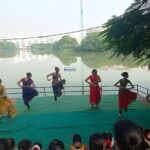 A still of the dance performance at the lake premises