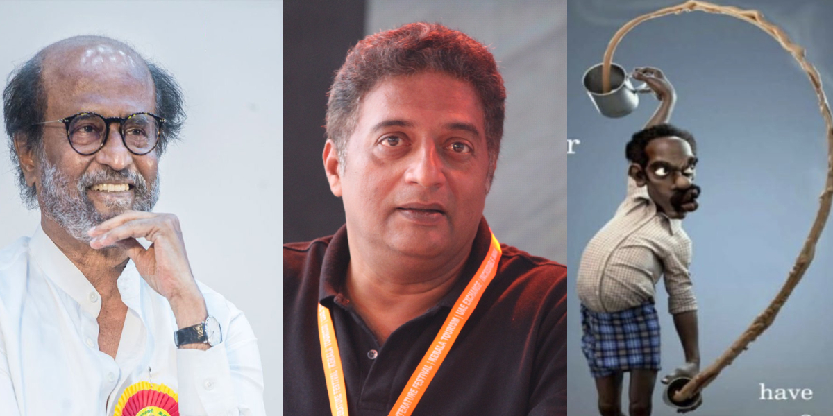 After Chandrayan-3 meme, actor Prakash Raj in fresh row over Rajinikanth-Yogi cartoon, calls for his arrest grows on X
