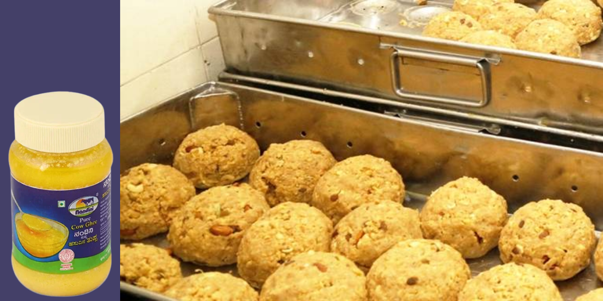 KMF's Nandini Ghee and the famous Tirumala laddu. (Creative Commons)